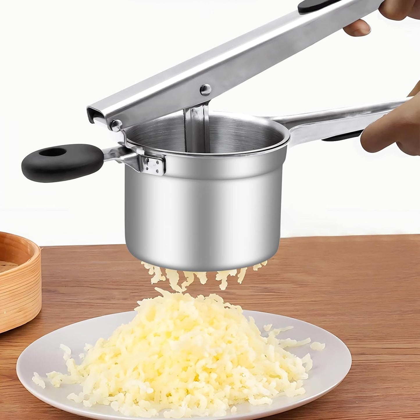 Potato Ricer with 3 Interchangeable Discs, Large 15oz Heavy Duty Potato Ricer Stainless Steel Make Potato Masher and Ricer Kitchen Tool Ricer For Mashed Potatoes