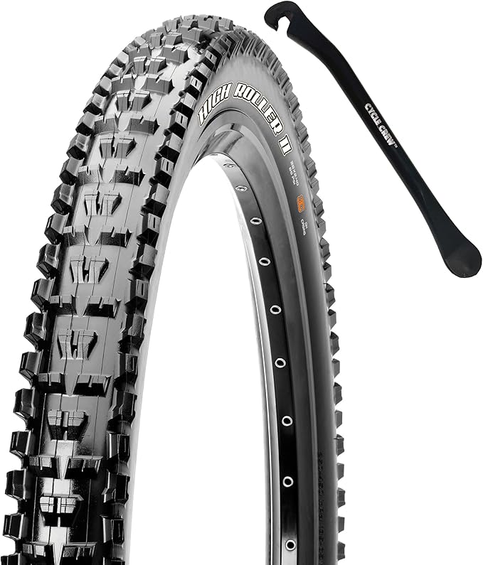 MAXXIS High Roller II Mountain Bike Tire - 26" 27.5" & 29" - Bundle with Cycle Crew Tire Lever