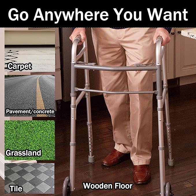 Magicorange Walker Glide Skis, 8 Pcs Universal Fit Walker ski Glides,Easy to Use Rubber Walker Glides,Walker Feet Replacement (Grey)