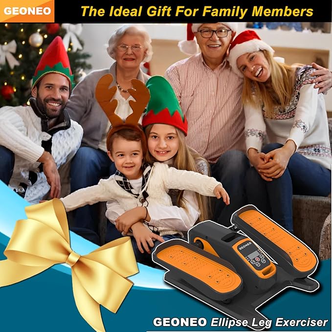 Under Desk Elliptical Machine, Electric Ellipse Leg Exerciser for Senior, Quiet and Compact Electric Seated Pedal Exerciser for Home with Monitor, Remote Control and 12 Adjustable Speeds