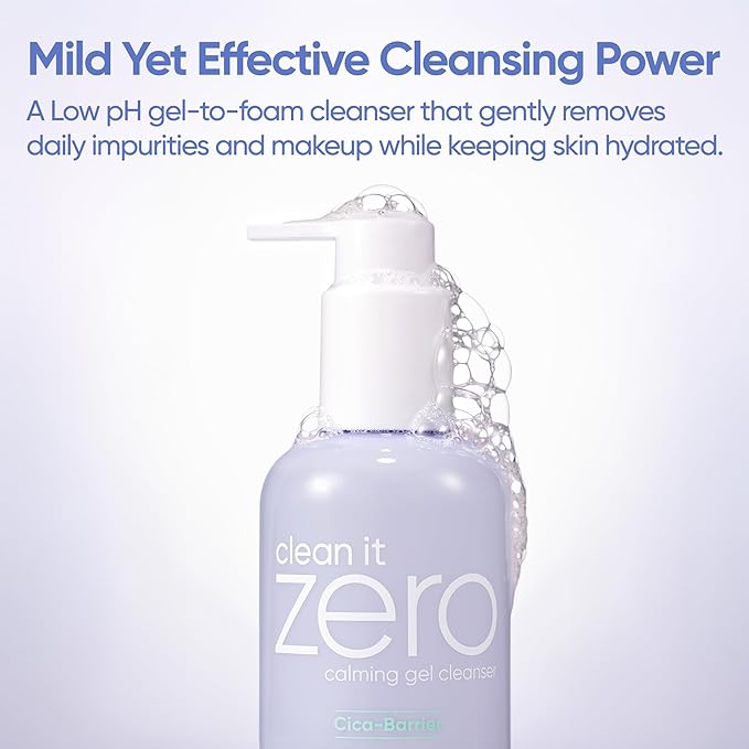 BANILA CO Clean It Zero Calming Gel Cleanser | Cica & Amino Acid Complex for Gentle Hydration | Vegan & Hypoallergenic | Korean Facial Cleanser for Sensitive Skin (200ml / 6.76 fl oz)