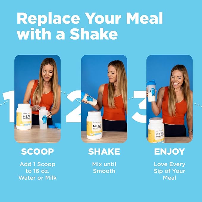TransformHQ Meal Replacement Shake Powder 7 Servings (Strawberry & Cream) - Gluten Free, Non-GMO