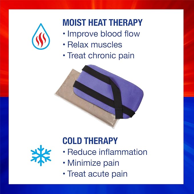 ThermiPaq Reusable Ice Pack and Hot Cold Pack For Injuries - Shoulder, Elbow, Ankles, Back and Knee Ice Pack, X-Large, 9.5 inches x 16 inches, Microwave Heating Pad