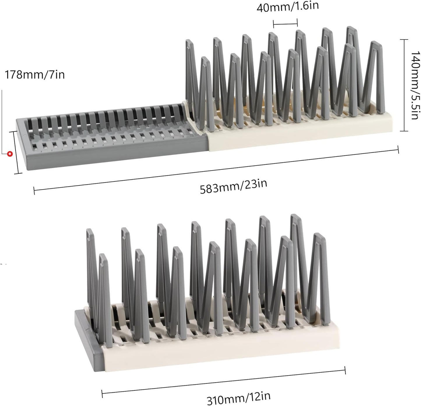 Li&Zhao Pots and Pans Organizer under Cabinet - Extended Dining Tray Storage Rack Cutting Board Rack Lid Holders inside Cabinet with 7 Adjustable Compartment for Kitchen Storage(Beige)