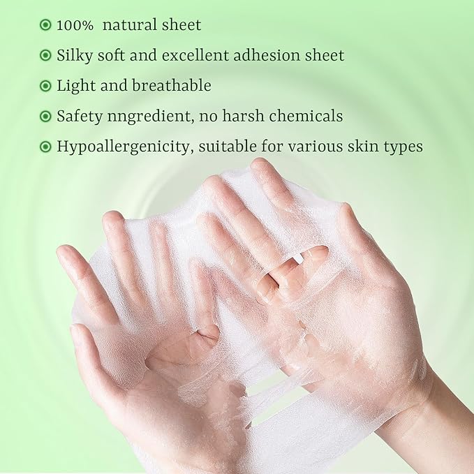 Aloe Vera Face Masks Skincare Soothing Face Mask Hydrating Face Masks Moisturizing Face Mask for Dry, Oil,Sensitive Skin, Aloe Face Sheet Masks for After Sun Care, Calming, Refreshing,10 Pack