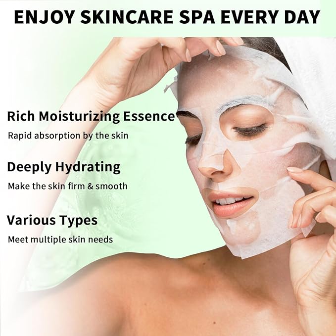 12 Pack Face Masks Skincare, Hydrating Face Masks for Women Skin Care Sheet Face Mask for Kids Teens Girls, Face Sheet Mask for All Skin Types, Skincare Set Gift Spa Party Favors for Girls Teens Women