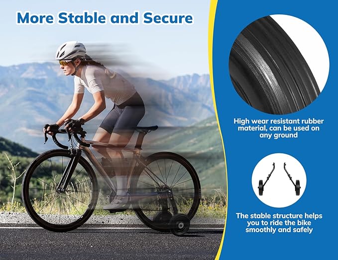 Training Wheels, Thicken Bike Training Wheels for Adult Under 200lb with Heavy Duty Stainless Steel for 24 26 28 inch bike