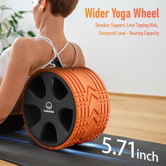 Back Roller, Back Wheel Targeted Back Pain Relief, Yoga Wheel Muscle Massage, Foam Roller for Trigger Point Therapy Physical, Stretching & Exercise, 880lbs Capacity, 10 Inch
