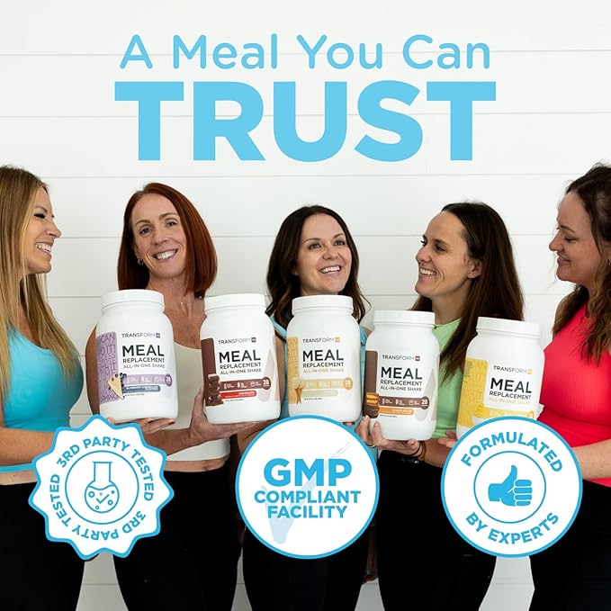 TransformHQ Meal Replacement Shake Powder 28 Servings (Vanilla) - Gluten Free, Non-GMO