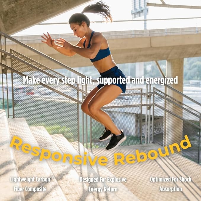 VKTRY Silver Performance Insoles, Carbon Fiber Composite Inserts for Everyday & Active Lifestyle - Lightweight, Comfortable, Structured Arch Support, Shock Absorption, Energy-Return, Anti-Fatigue