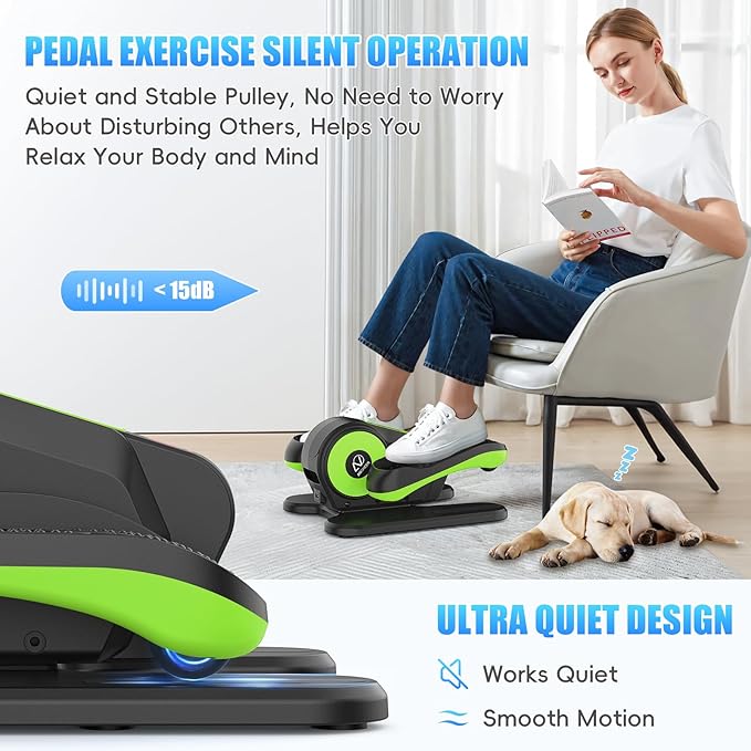 ANCHEER Under Desk Elliptical, Electric Leg Exerciser While Sitting for Seniors, Fully Assembled Motorized Ellipse Leg Exerciser Seated Elliptical Machine with 12 Adjustable Speeds