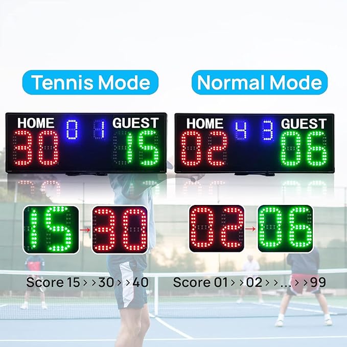 YZ LED Super Bright Electronic Scoreboard, Battery Powered Digital Scoreboard with Remote, Tennis Score Keeper for Net,Basketball/Volleyball/Baseball/Cornhole Indoor Outdoor Buzzer