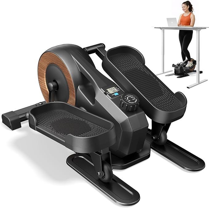 MERACH Sitting Under Desk Elliptical Machine, Leg Exerciser While Sitting for Seniors, Seated Pedal Exerciser, Quiet & Portable Pedal Exerciser with 8 Resistance Levels, Work from Home Fitness
