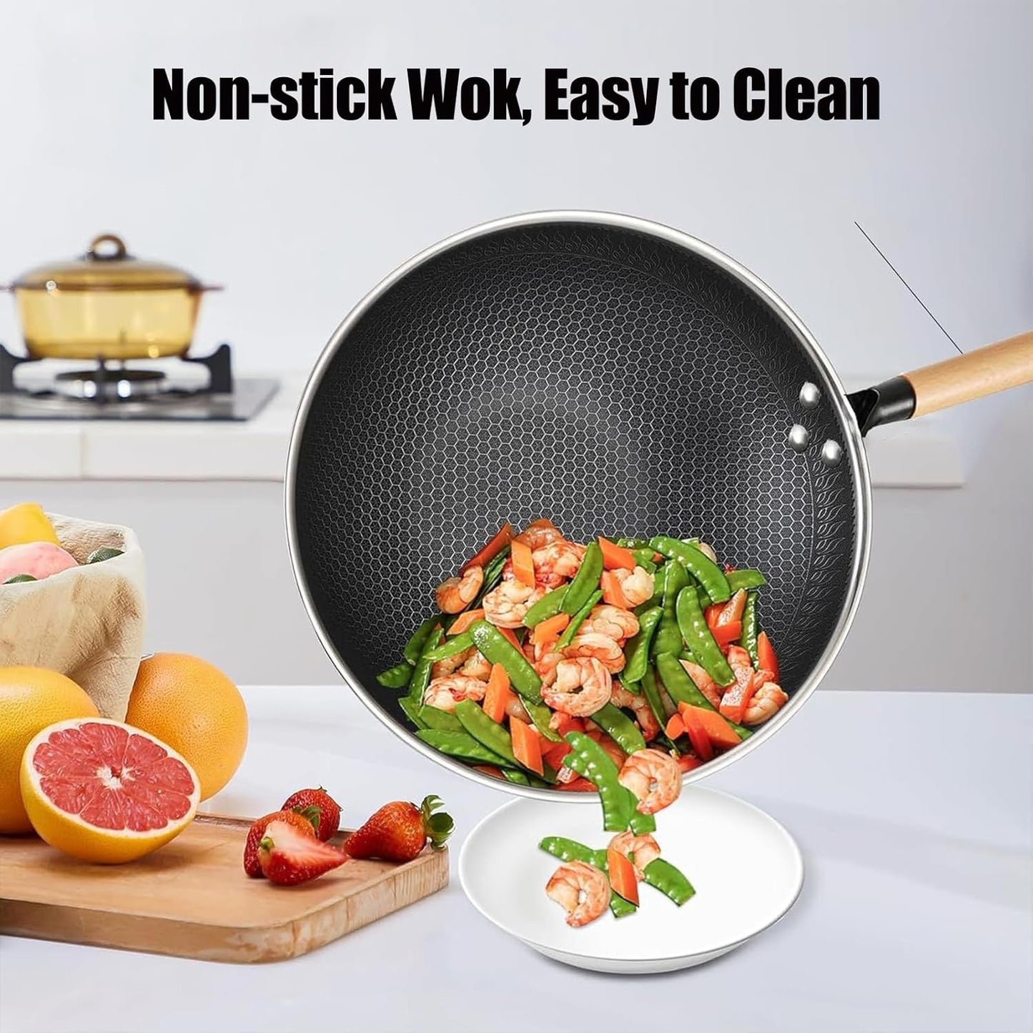 Induction Wok Pan Cooktop 1700W (85V~175V) 16 Levels Temperature & Power Control Induction Wok Burner with 18 Hours Timer, Auto-off, Fast & Even Heating Concave Electric Stove (Green)