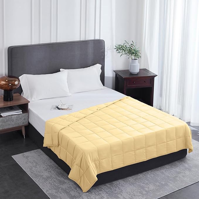 L'AGRATY Weighted Blanket - 60"x80", 20lbs Cooling Breathable Heavy Blanket with Glass Beads for Adult All-Season