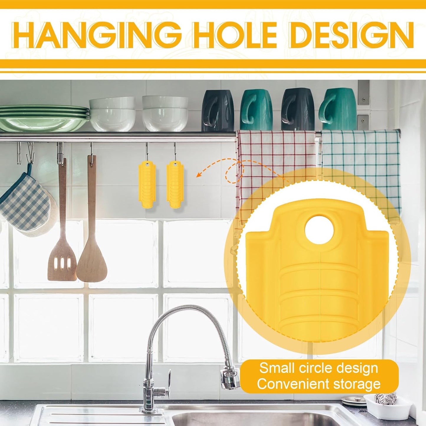 Patelai 4 Pcs Silicone Assist Hot Pan Handle Holder Pot Handle Covers for Cast Iron Skillets Holder Sleeve Nonslip Heat Resistant Pan Cover for Enameled Griddles Casserole Frying Cookware(Yellow)