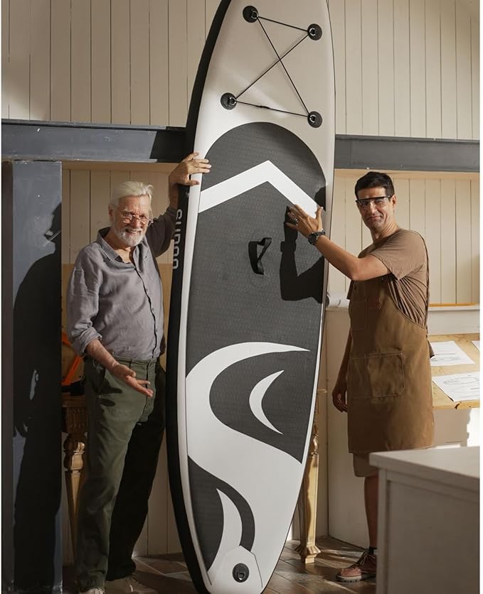 Inflatable Stand Up Paddle Board 10‘x30‘‘- Ultra-Light SUP with Backpack, Pump, Paddle, Coil Leash, 3 Fins, Repair Kit, Stable Design, Non-Slip EVA Deck for Adults & Youth