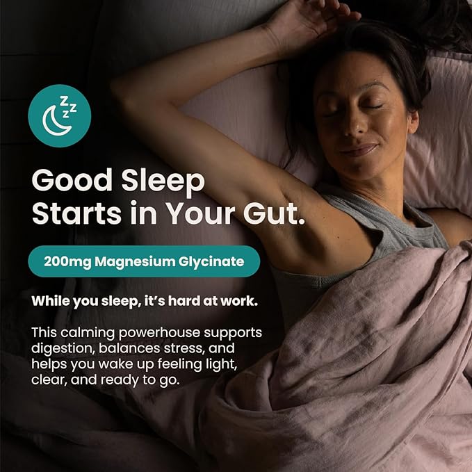 Nighttime Prebiotic Fiber Powder with Digestive Enzymes & Magnesium Glycinate for Sleep | Gut Health Supplement for Women & Men - Digestion Support, Bloating Relief - Citrus, 7 Servings