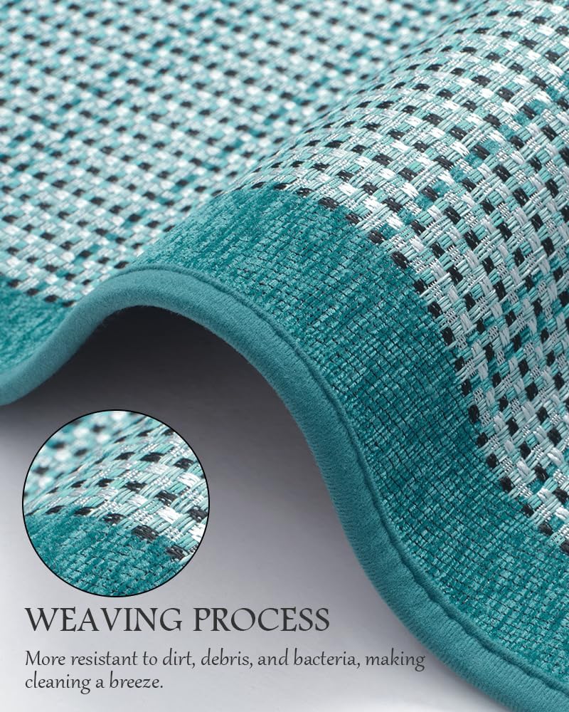 PADOOR Kitchen Mats for Floor, Kitchen Rugs Non Slip Washable, Rubber Backed Kitchen Runner Super Absorbent Kitchen Floor Mat Sink Rug, 20"x47" Teal