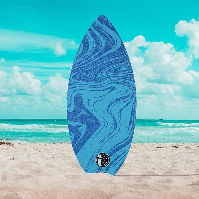 36” Skipper Skimboard with High Gloss Coat Wooden Skim Boards for Beginners, Teenagers and Adults Beach Skimboard 3 Color Traction Pad to Choose