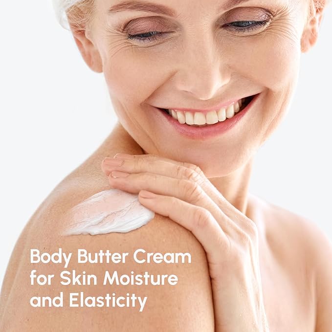 MAREE Moisturizer Body Butter Mousse - Whipped Body Butter for Women Smell Good - Facial Moisturizer for Dry Skin - Face Hand Body Cream for Women & Men with Marine Collagen, Shea Butter & Argan Oil