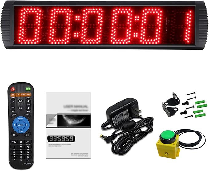 Race Clock with Tripod for Running Events, Large LED Stopwatch with Remote,Countdown/Count up Gym Timer for Home,Wall Digital Time Clocks