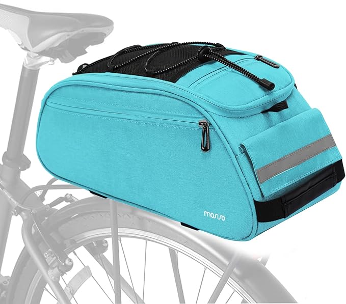 MOSISO Bike Rack Bag, Waterproof Bicycle Trunk Pannier Rear Seat Pouch Cycling Bike Carrier Backseat Storage Luggage Saddle Shoulder Bag
