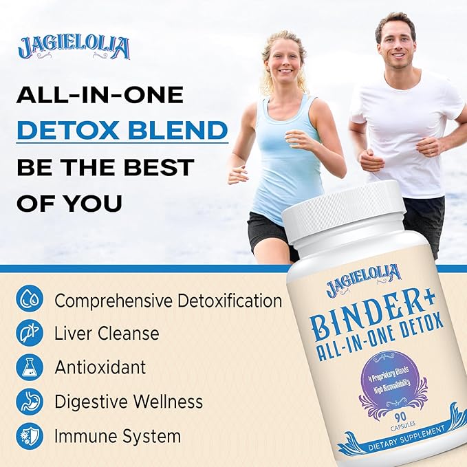 All-In-One Detox Binder Supplement 1500 MG - High Bioavailability, Liver Gut Detox Cleanse with Activated Charcoal, Zeolite & Bentonite Clay for Toxins, Liver, Digestive, 540 Vegan Capsules