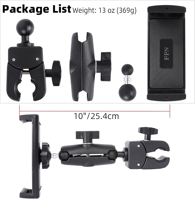 Spin Bike Tablet Holder for iPad, Phone Holder Stand Exercise Bike Handlebar Mount for Treadmill Stationary Bicycle Elliptical Spin Bike Stroller Mic Stand, Compatible with iPad, iPhone (4.7-13")