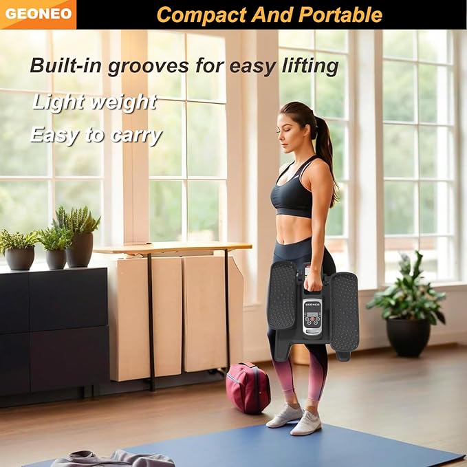 Under Desk Elliptical Machine, Electric Ellipse Leg Exerciser for Senior, Quiet and Compact Electric Seated Pedal Exerciser for Home with Monitor, Remote Control and 12 Adjustable Speeds