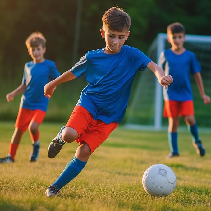 Soccer Shin Guards for Kids Youth, 2 Pairs Breathable Shin Pads for Boys Girls Teens Adults, Lightweight Football Equipment Cushion Protection for Men Women