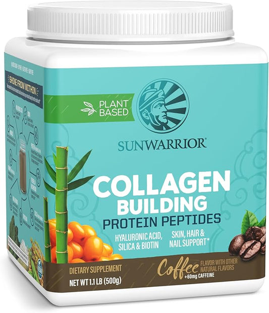 Vegan Collagen Protein Powder for Women Silica Plant Based Collagen Powder Coffee Flavor with Vegan Hair Skin and Nails Vitamins Non-GMO No Added Sugar Soy Dairy & Gluten Free (Coffee, 20 Servings)