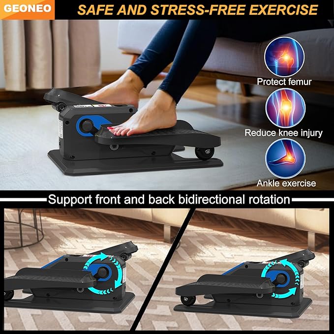 Under Desk Elliptical Machine, Electric Ellipse Leg Exerciser for Senior, Quiet and Compact Electric Seated Pedal Exerciser for Home with Monitor, Remote Control and 12 Adjustable Speeds