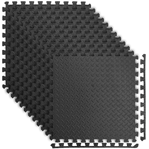 Art3d 48 Sq.Ft Eva Puzzle Exercise Mats, 24"x24" x 1/2" Thick Foam Interlocking Tiles for Flooring, Workout, Gym Equipments, Pack of 12