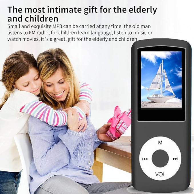 MP3 Player / MP4 Player, Hotechs MP3 Music Player with 64GB Memory SD Card Slim Classic Digital LCD 1.82'' Screen Mini USB Port with FM Radio, Voice Record (Black)