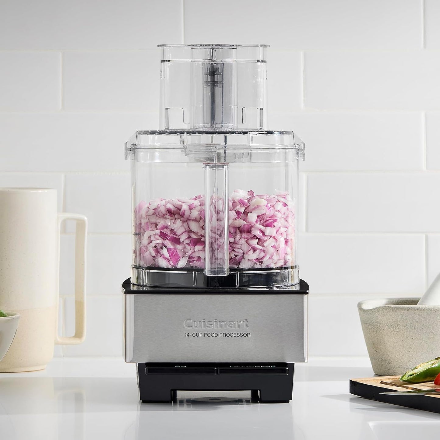 Cuisinart Food Processor 14-Cup Vegetable Chopper for Mincing, Dicing, Shredding, Puree & Kneading Dough, Stainless Steel, DFP-14BCNY