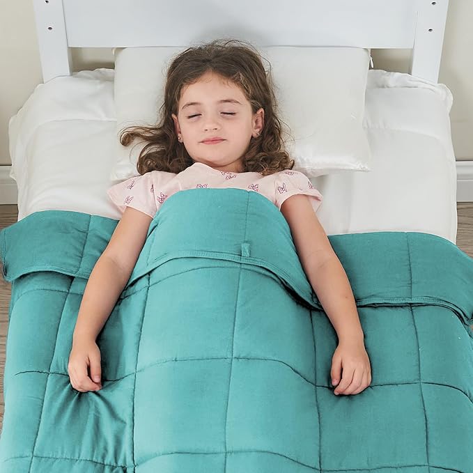 yescool Weighted Blanket (3 lbs, 36" x 48", Teal) Cooling Heavy Blanket for Sleeping Perfect for 20-40 lbs, Breathable Blanket with Premium Glass Bead, Machine Washable
