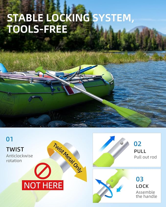 OCEANBROAD Telescoping Emergency Paddle 21''-42''(Assembling Required)/26''-54'' Aluminium Shaft for Kayaking Boating Canoeing River Tubing