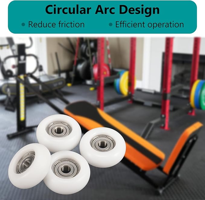 Total Gym Replacement Set of 4 Wheels/Rollers for Models 2000, 3000, Some 3000 XL, and a Few Very Early XL(White)