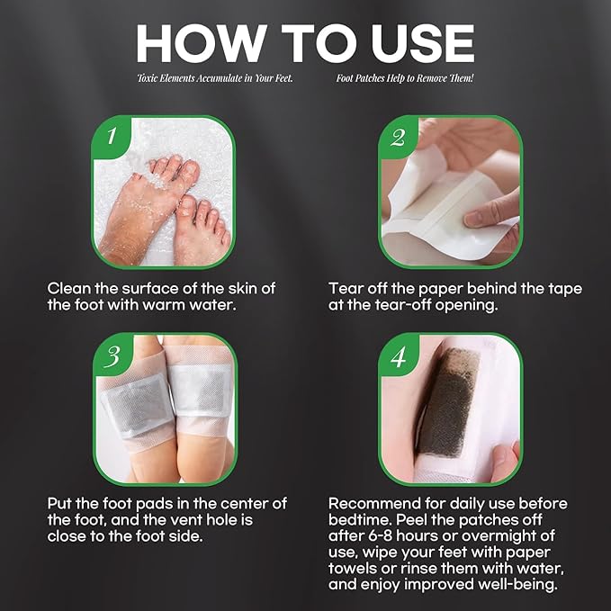 Premium Deep Cleansing Foot Patches Pads: Bamboo Wood Ginger Feet Pads for Promoting Daily Relaxation and Sleeping 30 Packs