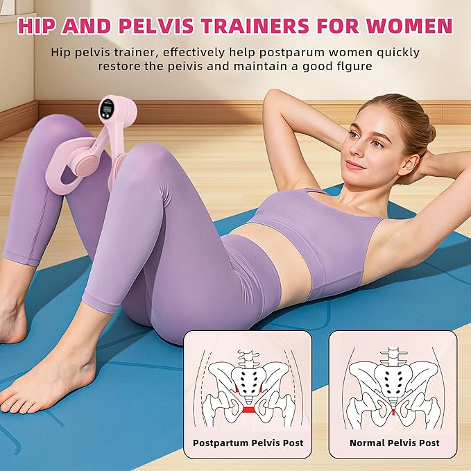 Thigh Master, Pelvic Floor Strengthening Device with Display Counter Hip Trainer Kegel Exerciser, Leg Inner Thigh Trainer Pelvic Floor Muscle Trainer, Thigh Exercise Workout Equipment for Home