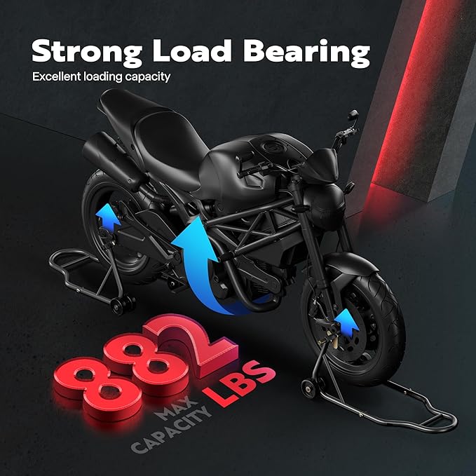 SPECSTAR Universal Motorcycle Stands, 882 Lbs Capacity Front Rear Wheels Lift Combo with U+L Adjustable Swingarm Spool, Heavy Duty Paddock Stands for BMW, Suzuki, Yamaha, Honda, Kawasaki, Black