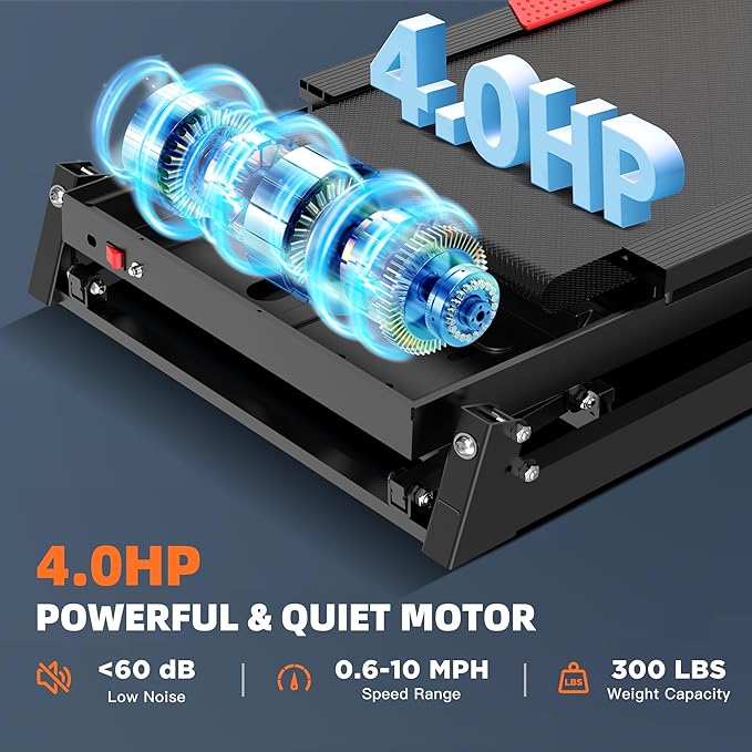 Treadmill with Incline, 300 LBS Capacity, 8 MPH or 10 MPH Speed, Bluetooth, App, Pause Function, Folding Treadmills for Home with 64 Programs, 17'' or 18'' Wide Belt, Heart Rate, BMI Detector