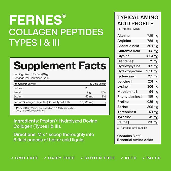 Collagen Powder for Women Men (5LB) Type I & III Flavorless & Odorless Easy-Mix Hydrolyzed Peptan Protein Peptides Joint Hair Skin & Nail Support Gluten-Free Non-GMO Keto Paleo Grass-Fed Kosher