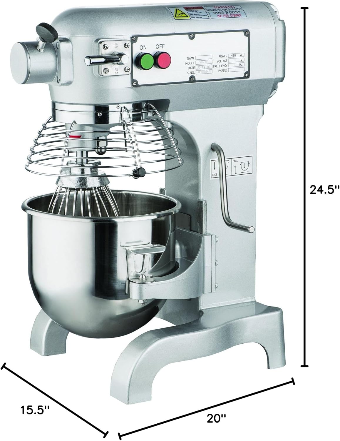20467 10qt GENERAL PURPOSE Mixer with Guard 3 attachments Muti ETL