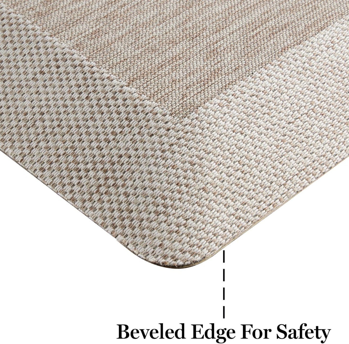 Martha Stewart Mira Modern Heathered Anti-Fatigue Air-Infused Kitchen Mat, Coffee Brown, 19.6"x32"