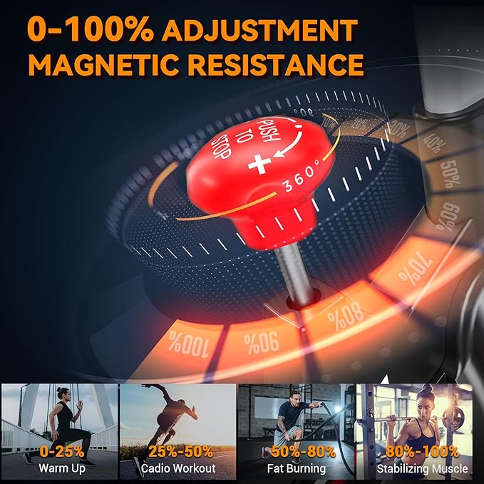 Exercise Bike, Wenoker Stationary Bike for Home, App Supported Indoor Bike with Silent Belt Drive, Heavy Flywheel, Multi-grips Handlebar and Upgraded Digital Display