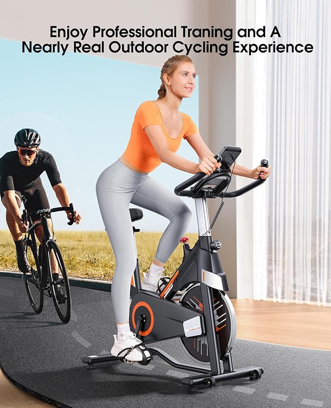 Stationary Exercise Bikes for Home, Magnetic Resistance,330 LBS Maximum Capacity, Quiet and Stable Indoor Cycle Bikes, Adjustable Digital Monitor & Phone Bracket & Comfortable Seat for Home