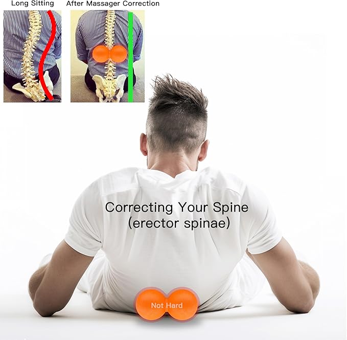 Massage Ball, Lacrosse Ball Massage Ball Therapy for Myofascial Release, Ball for Plantar Fasciitis Relief, Hard Ball,with Extra Soft Peanut Ball,Stretch Band