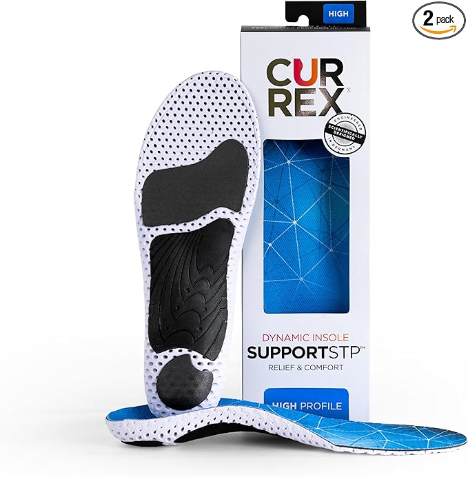 CURREX SupportSTP – Arch Support Insole w/Superior Cushioning & Airflow, Heavy Duty Shell for Less Fatigue – Comfort, Athletic, Casual and Work Shoe Inserts, Men & Women – High Arch, Small